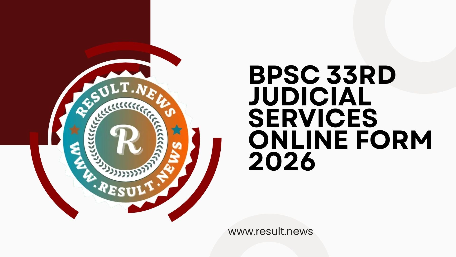 BPSC 33rd Judicial Services Online Form 2026