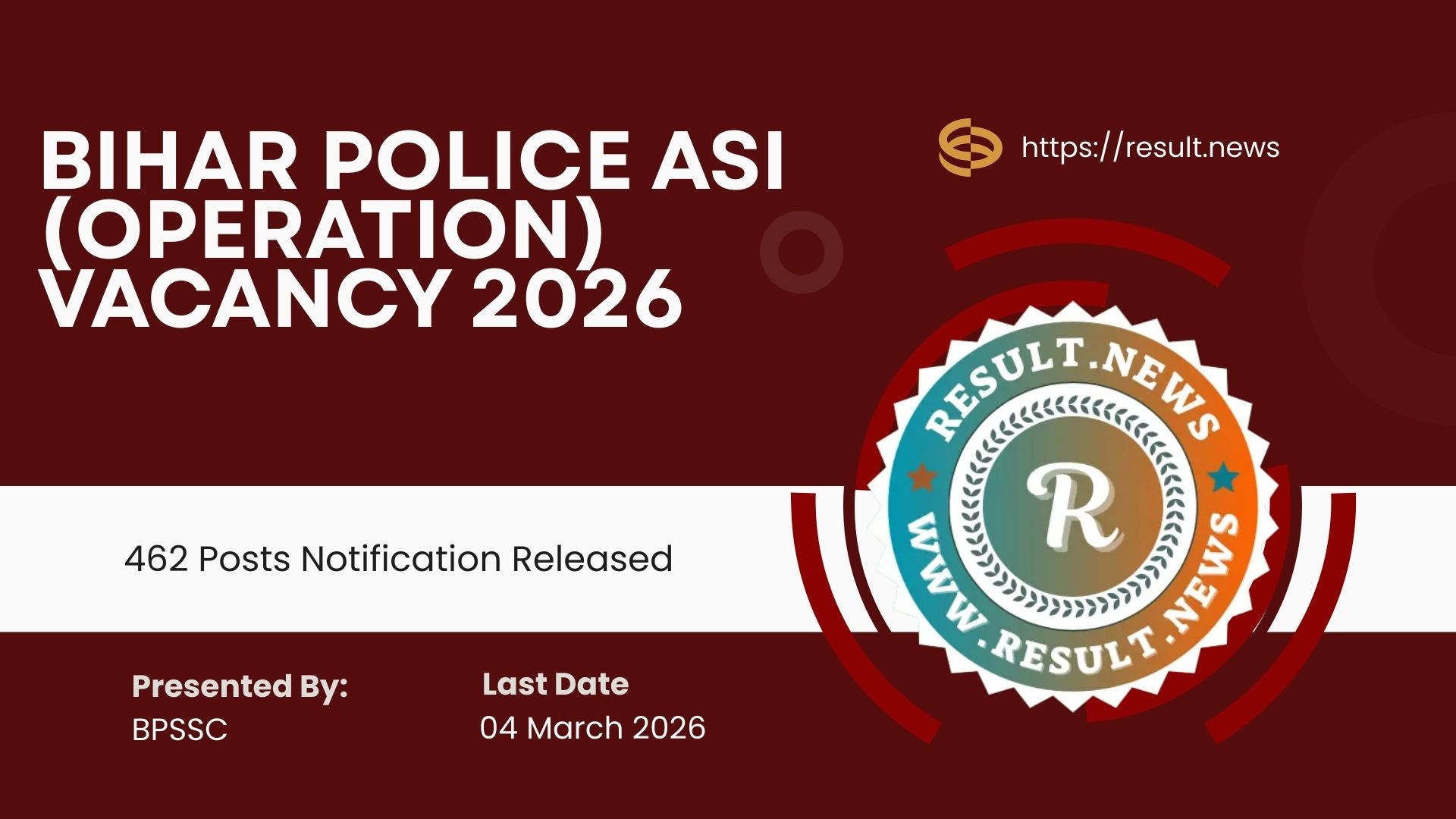Bihar Police BPSSC ASI (Operation) Recruitment 2026