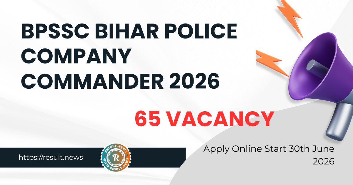 BPSSC Bihar Police Company Commander 2026 