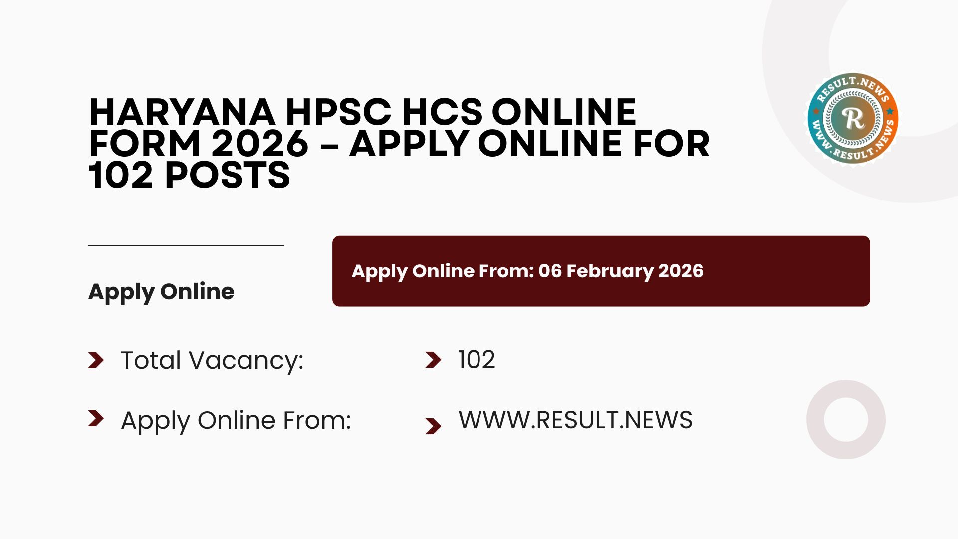 Haryana HPSC HCS Online Form 2026
