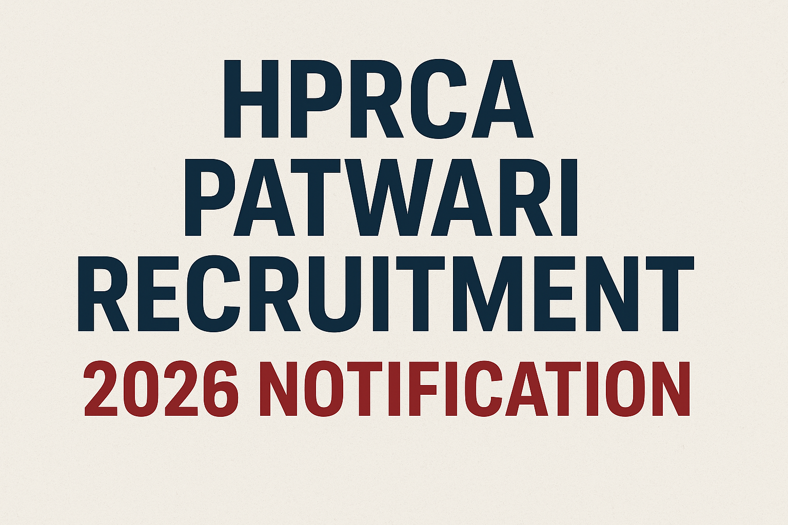 Hprca patwari recruitment 2026 notification