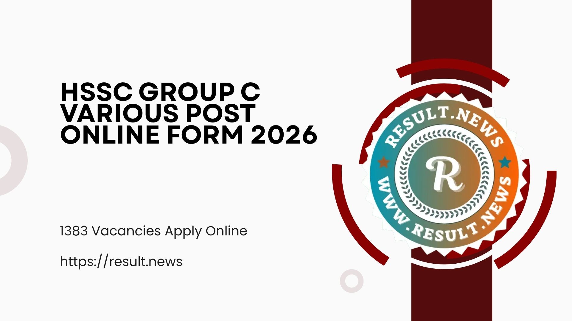 HSSC Group C Various Post Online Form 2026