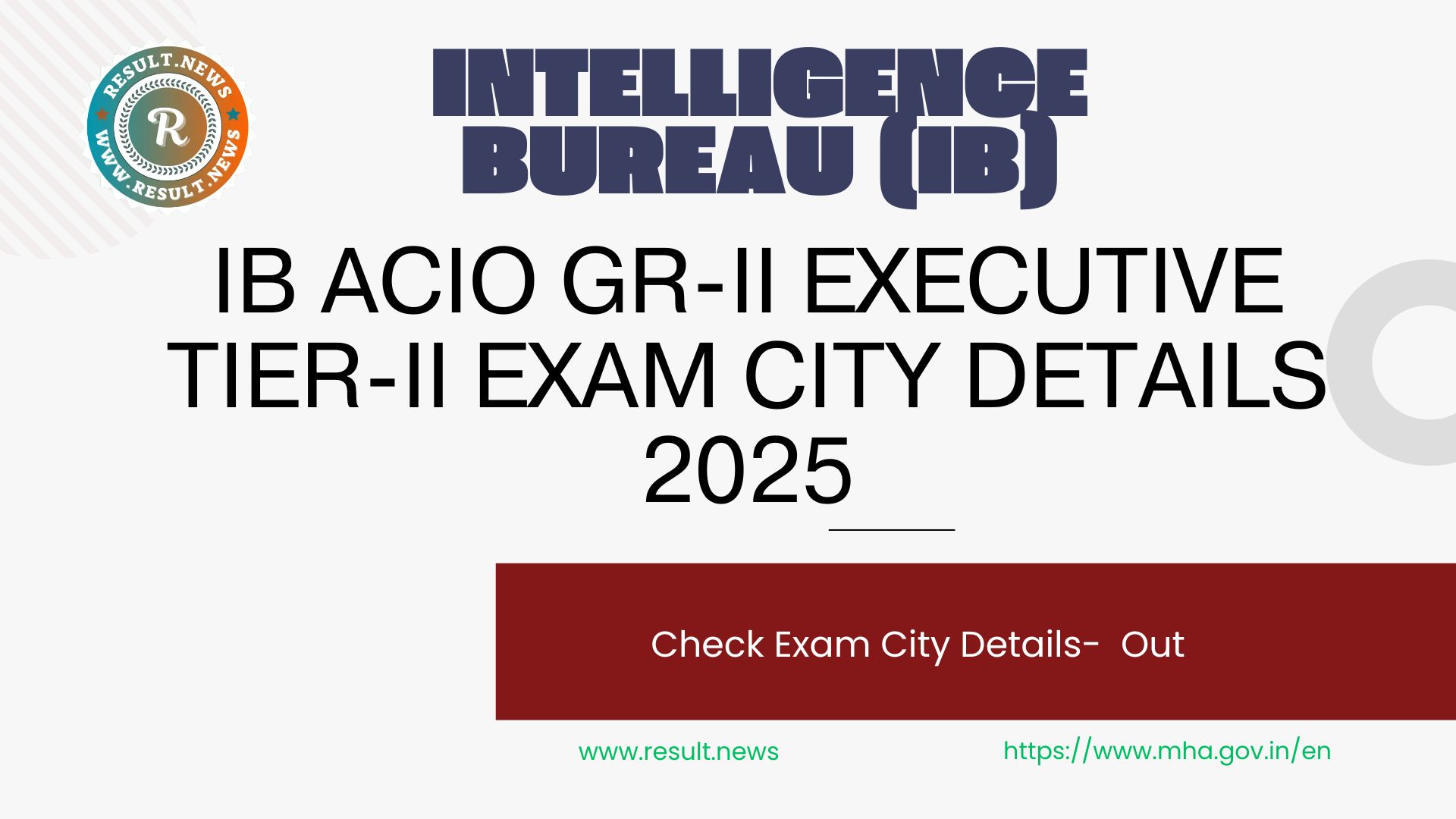 IB ACIO exam city details 2025