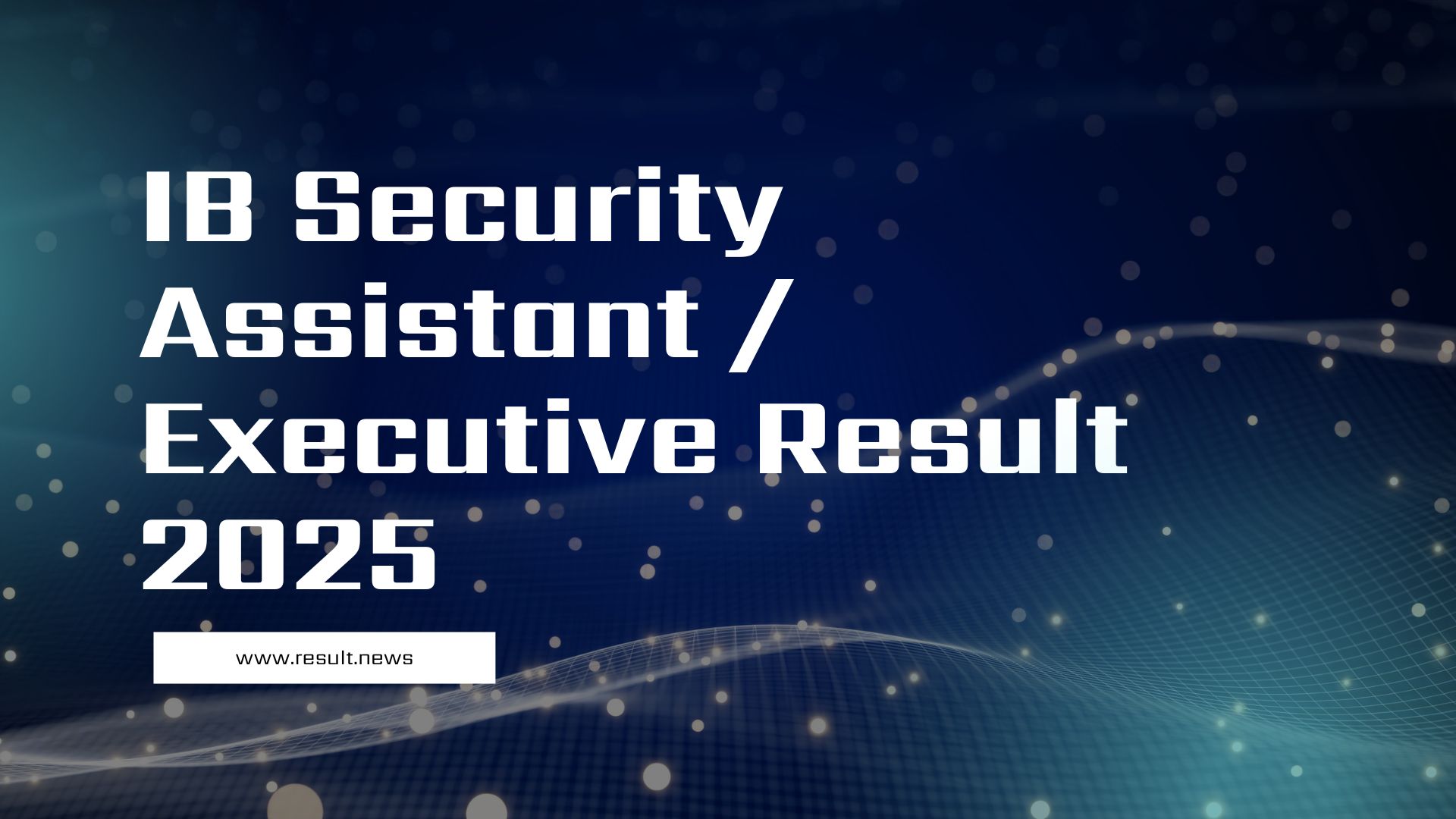 IB Security Assistant/ Executive Result 2025  