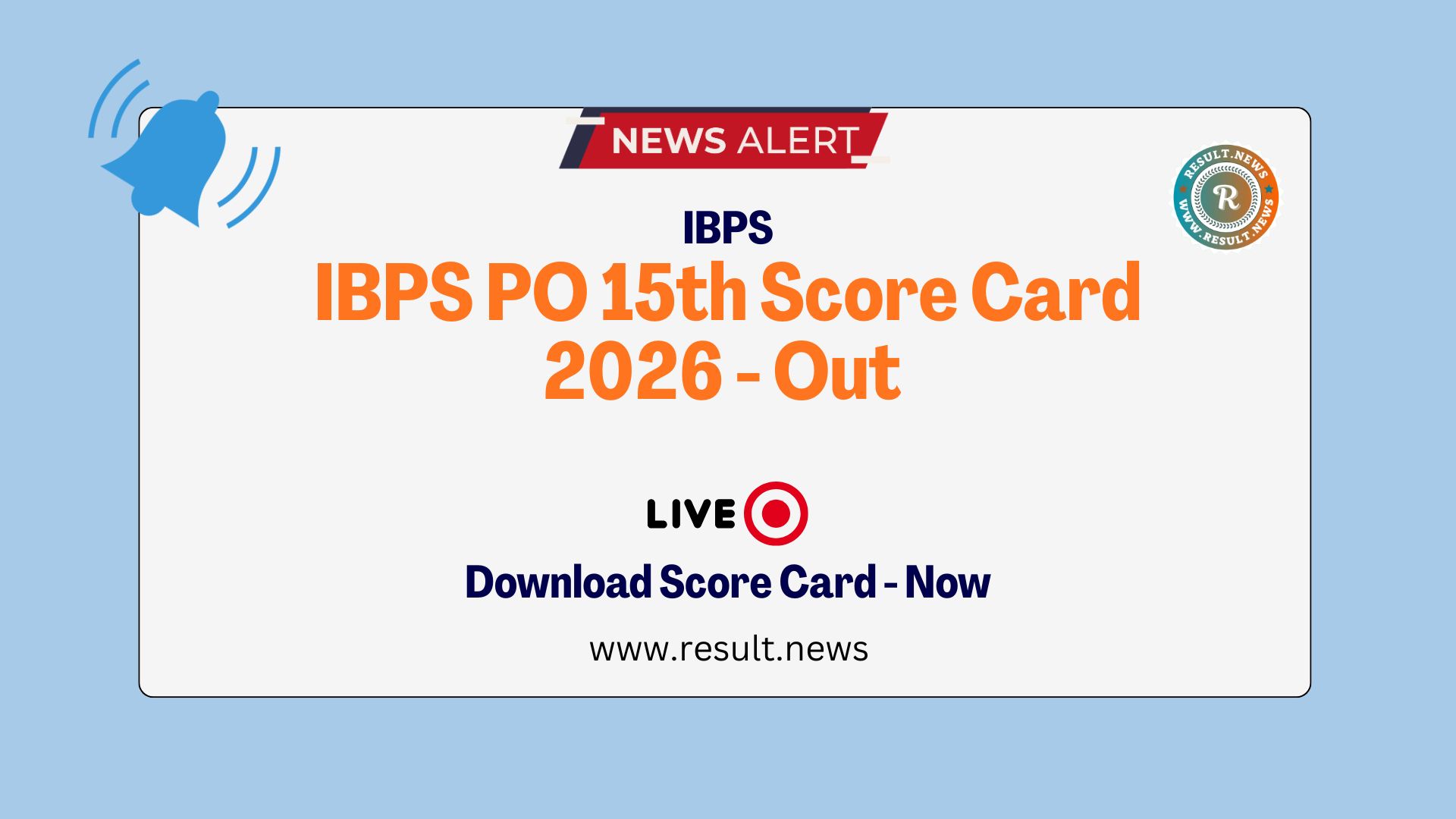 IBPS PO 15th Score Card 2026