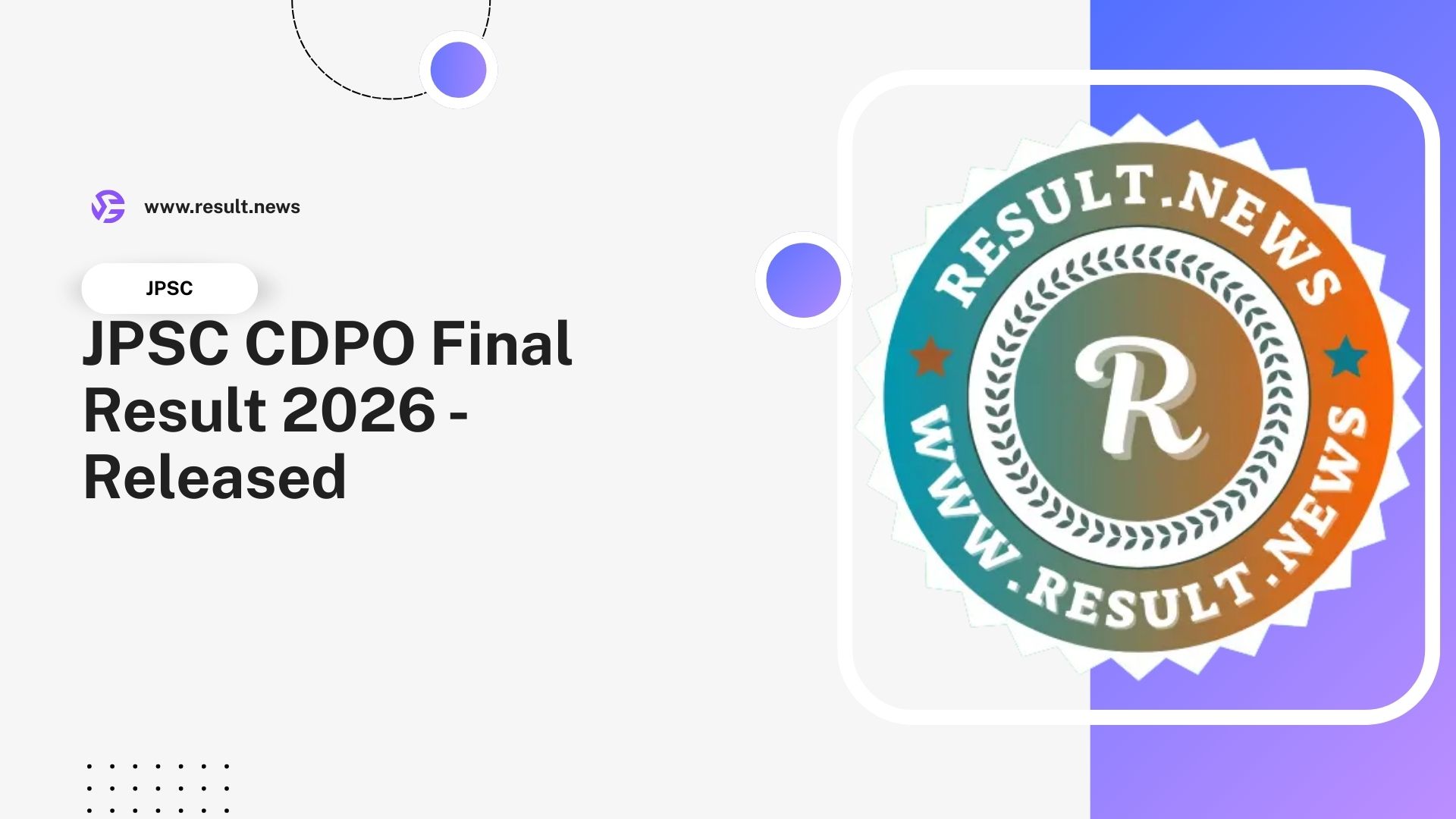 JPSC CDPO Final Result 2026,