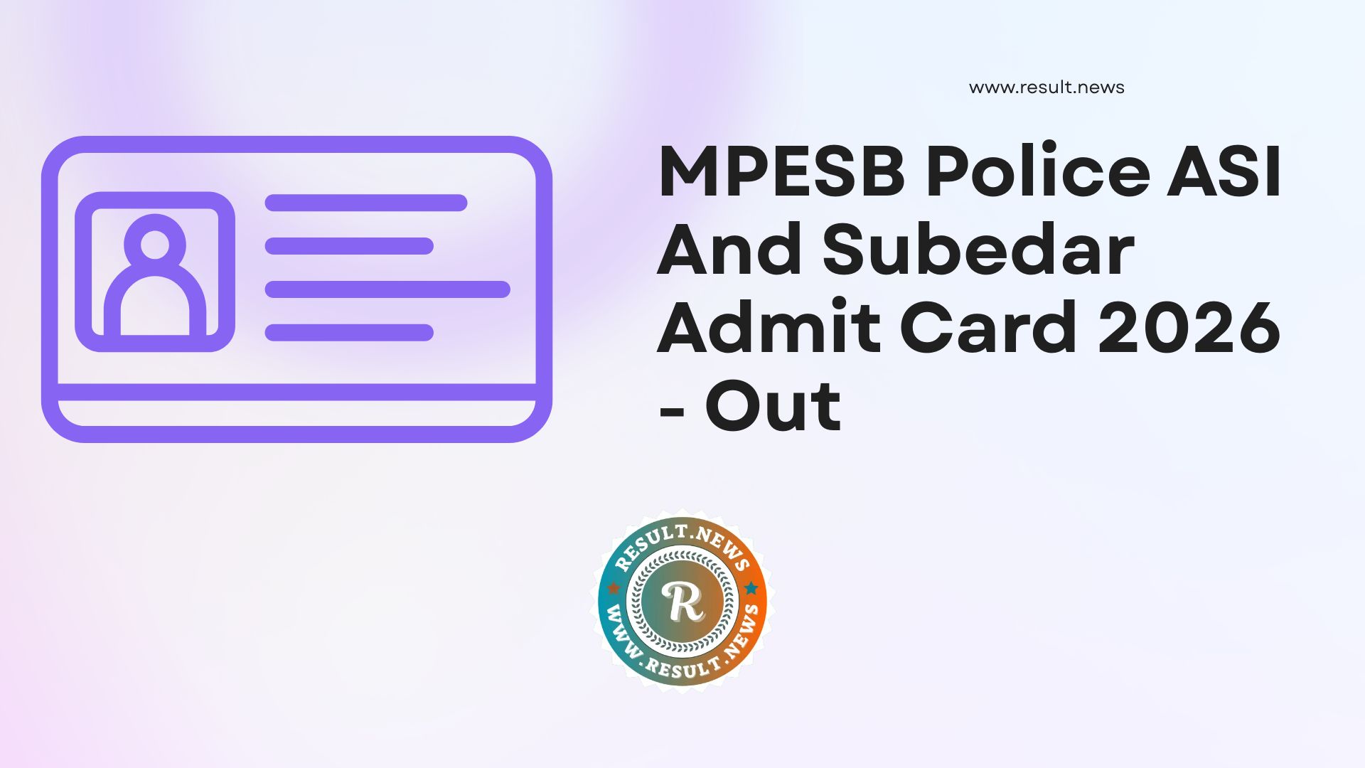 MPESB Police ASI & Subedar Admit Card 2026