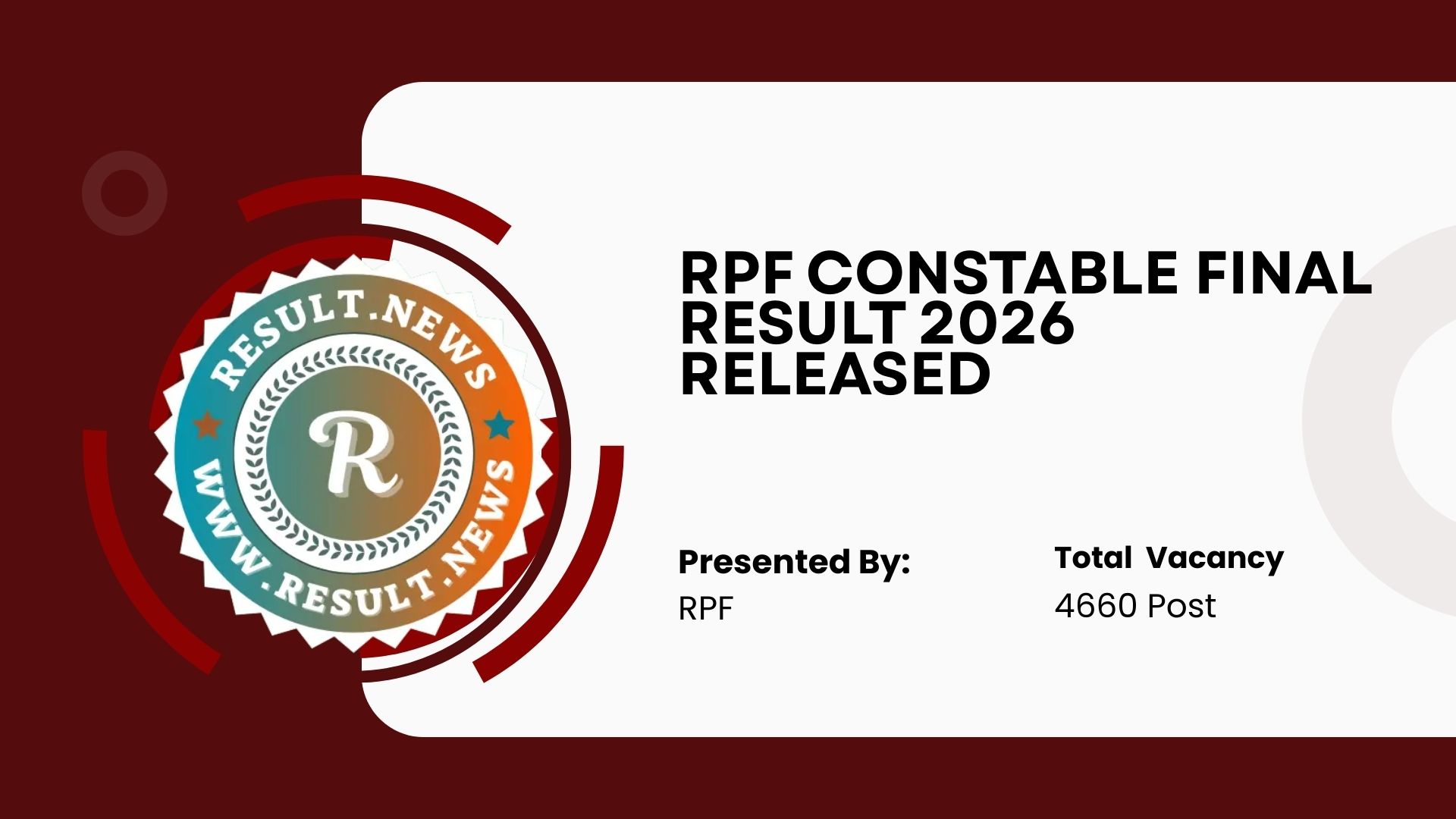 Railway RPF Constable Final Result 2026
