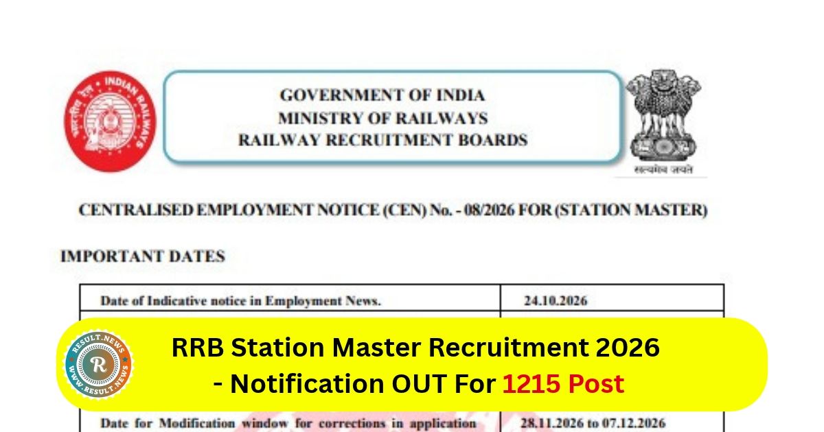 
RRB Station Master Recruitment 2026