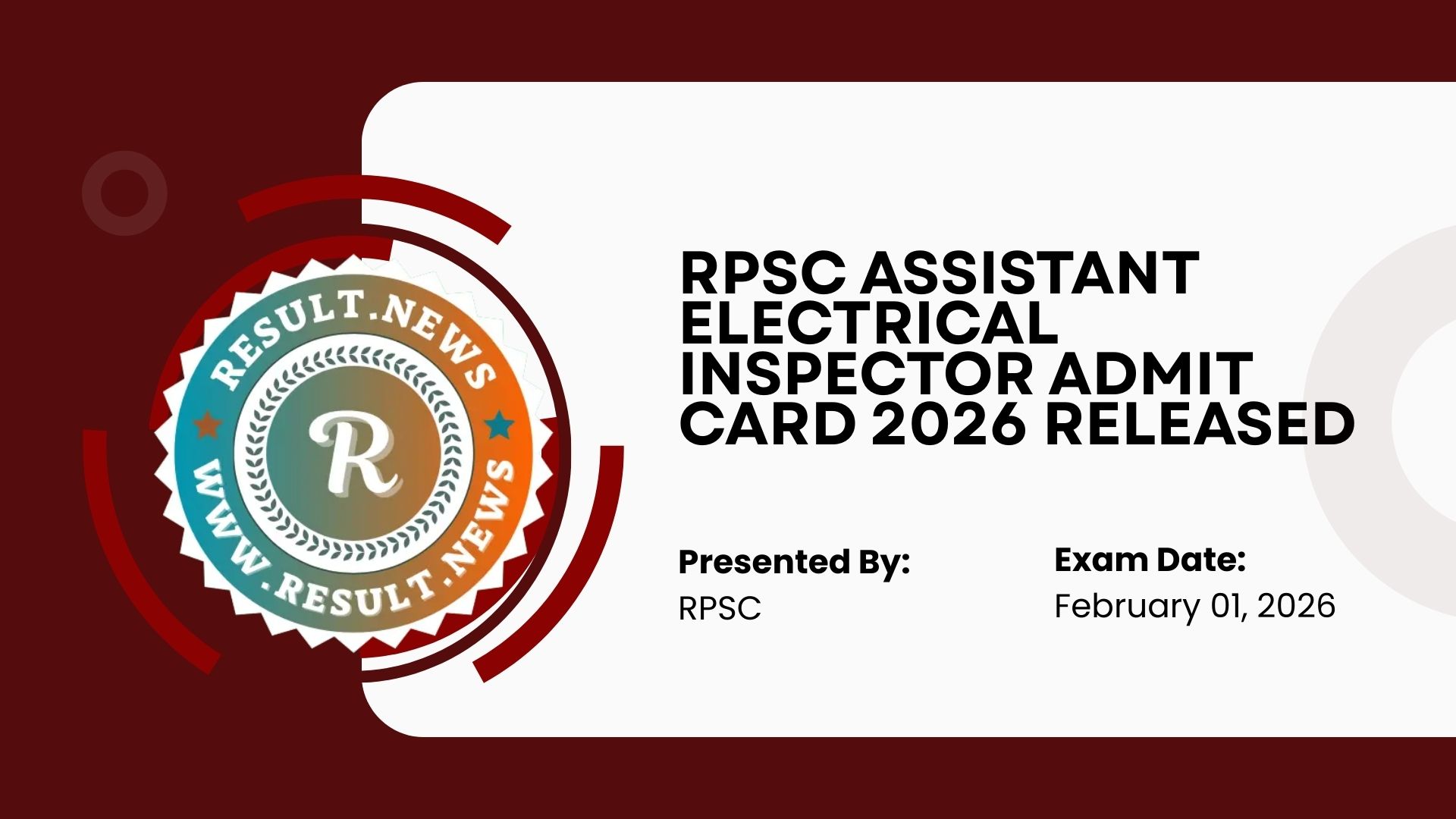  RPSC Assistant Electrical Inspector Admit Card 2026