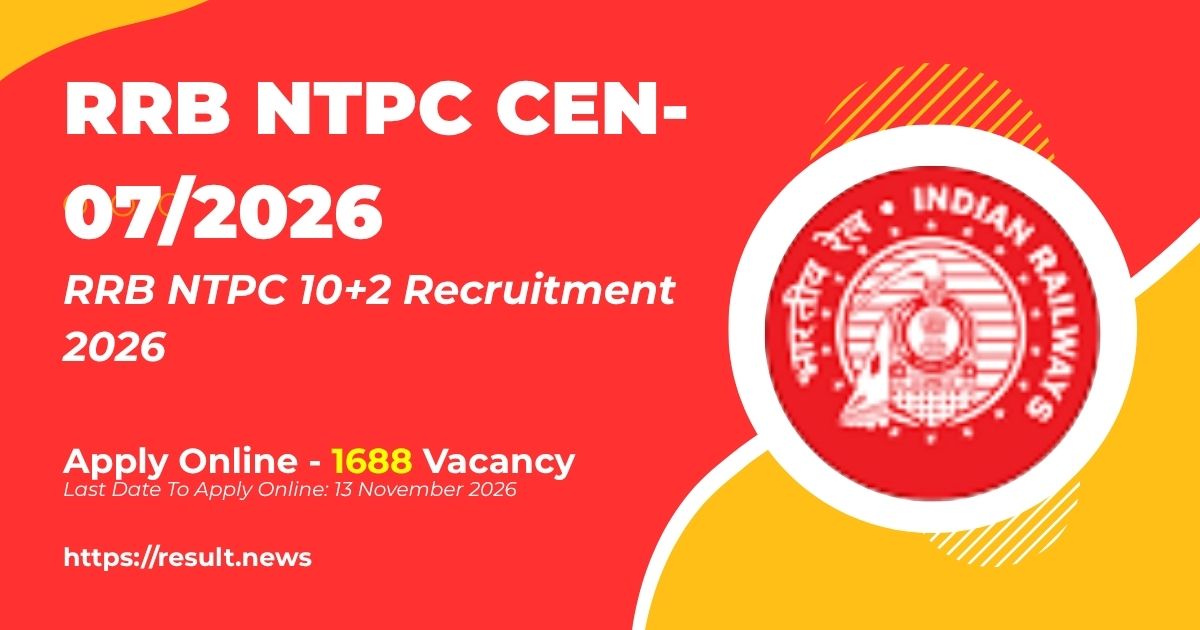 
RRB NTPC 10+2 Recruitment 2026