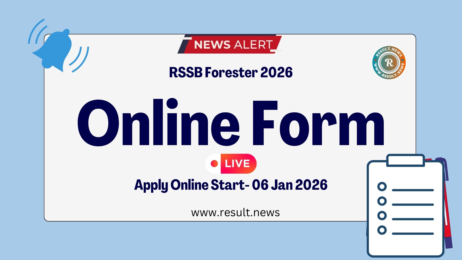 Rajasthan RSSB Forester Online Form 2026