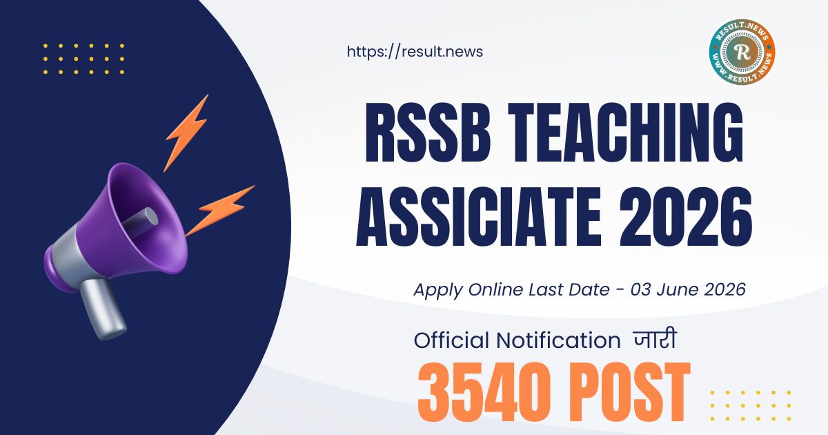 RSSB Teaching Assiciate 2026