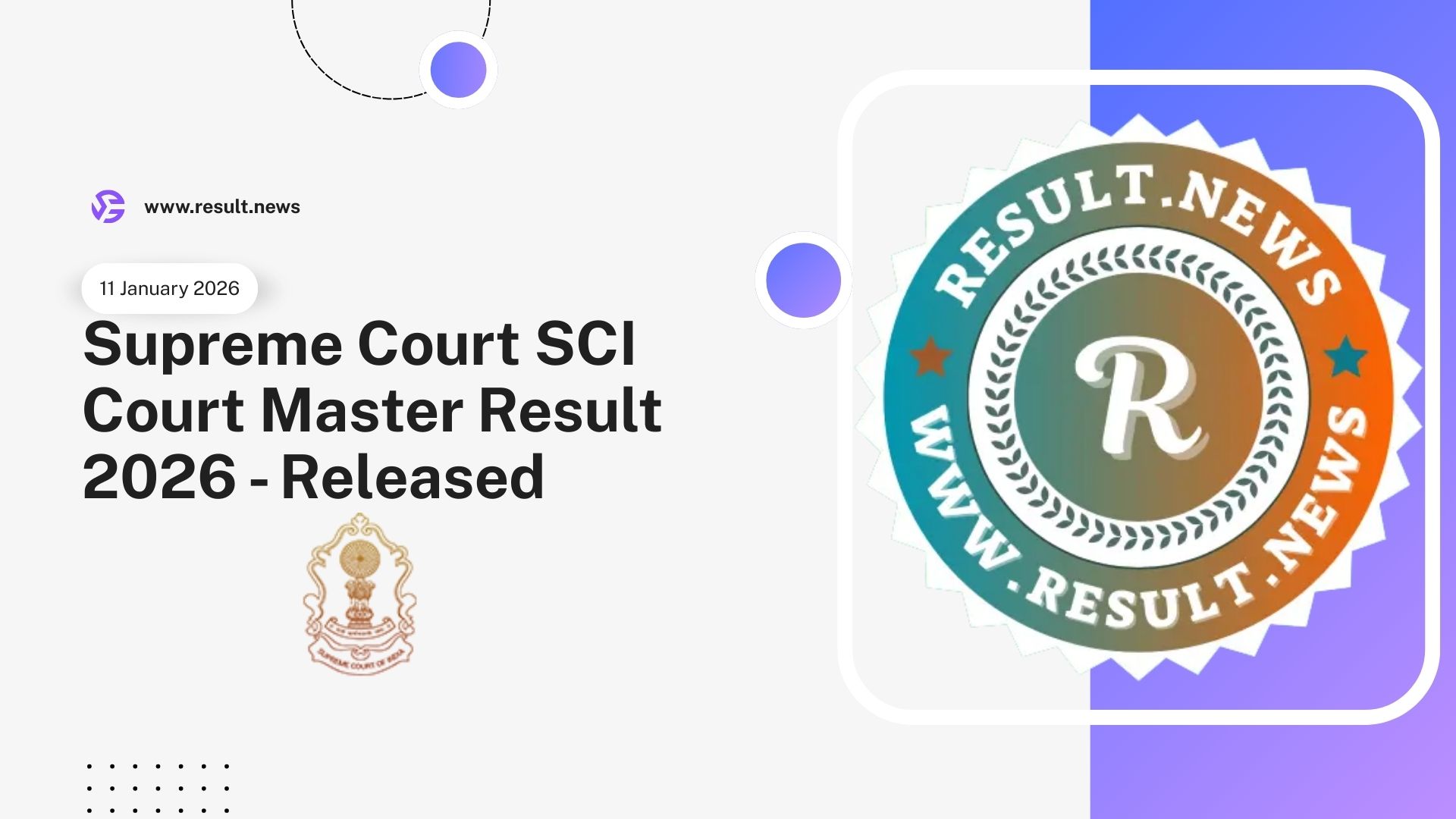Supreme Court SCI Court Master Result 2026