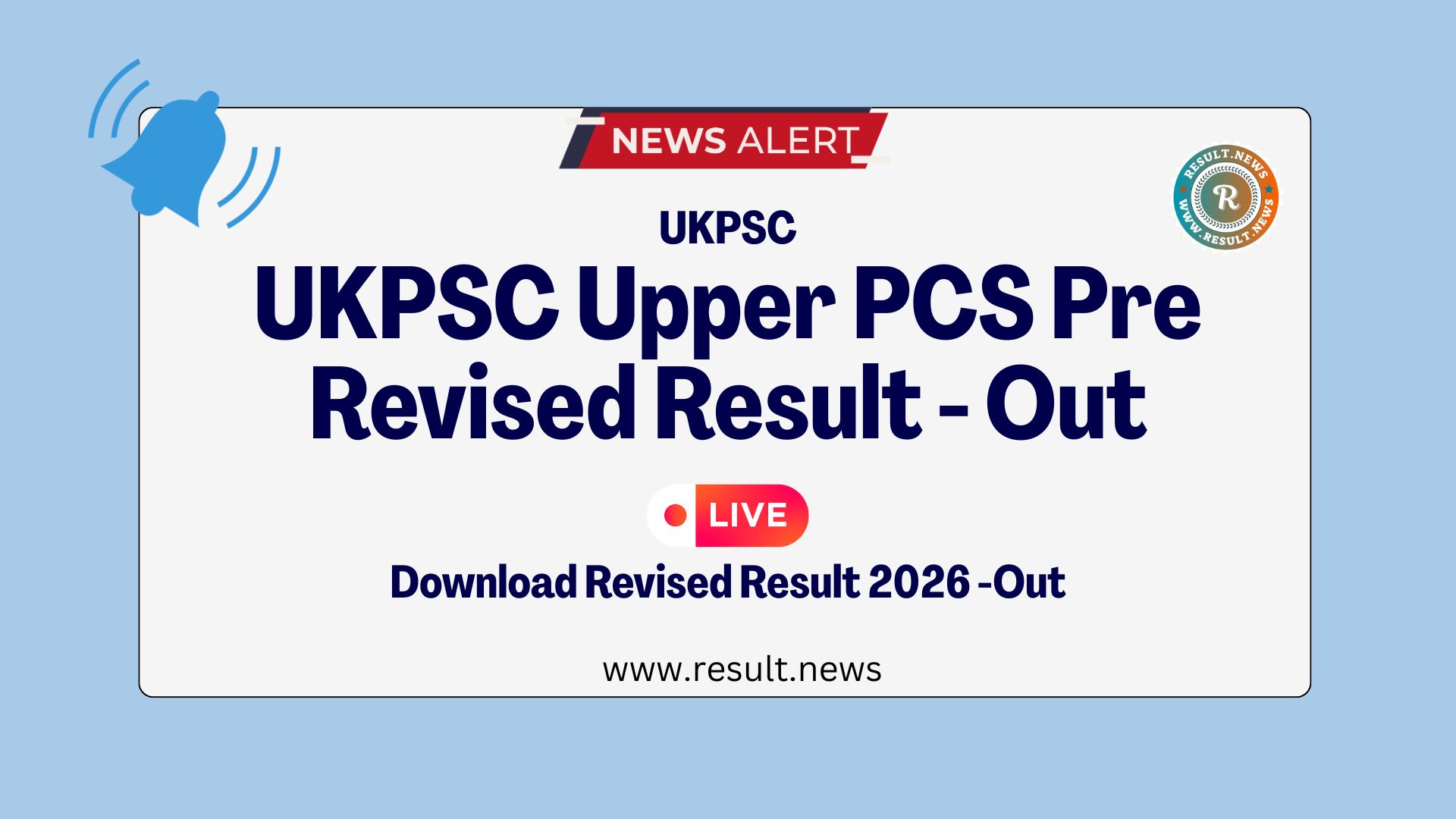 UKPSC Upper PCS Pre Revised Result 2025