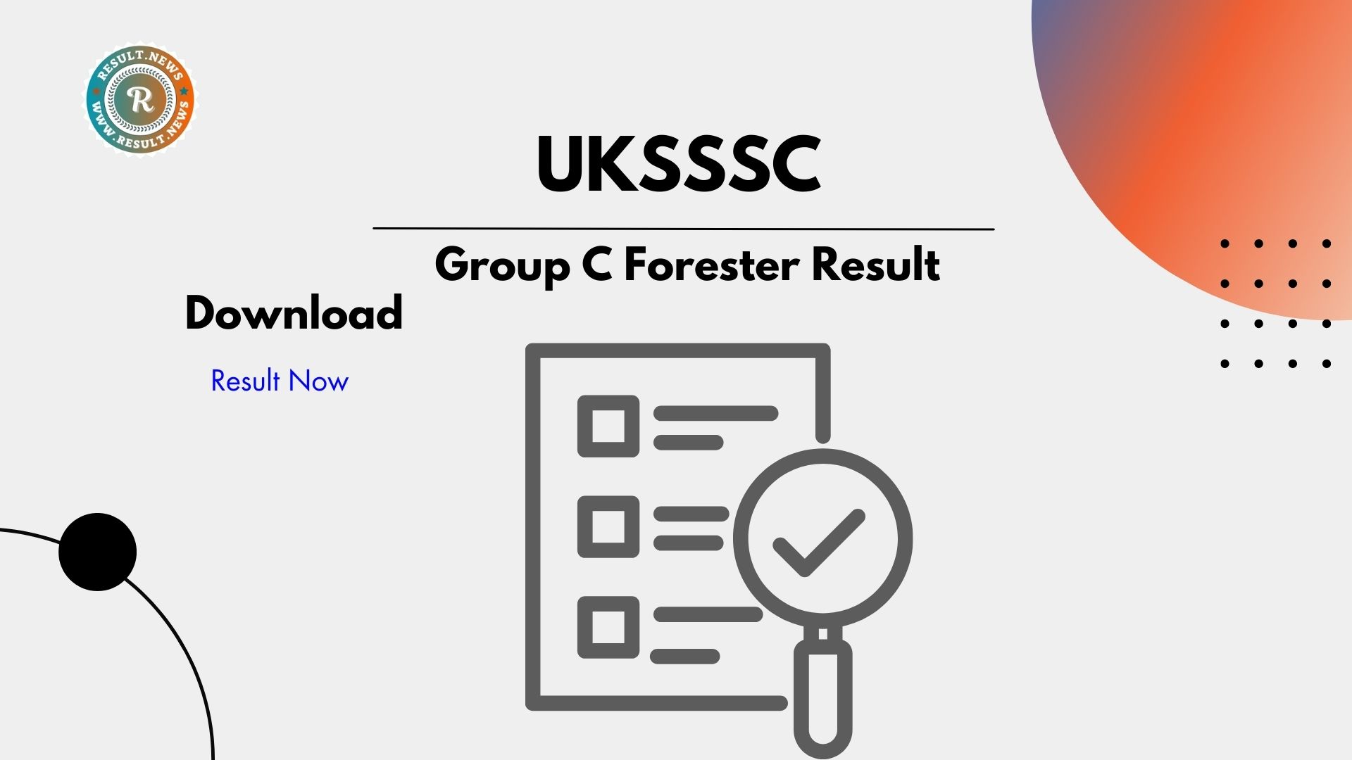 UKSSSC Group C Forester Result 2025