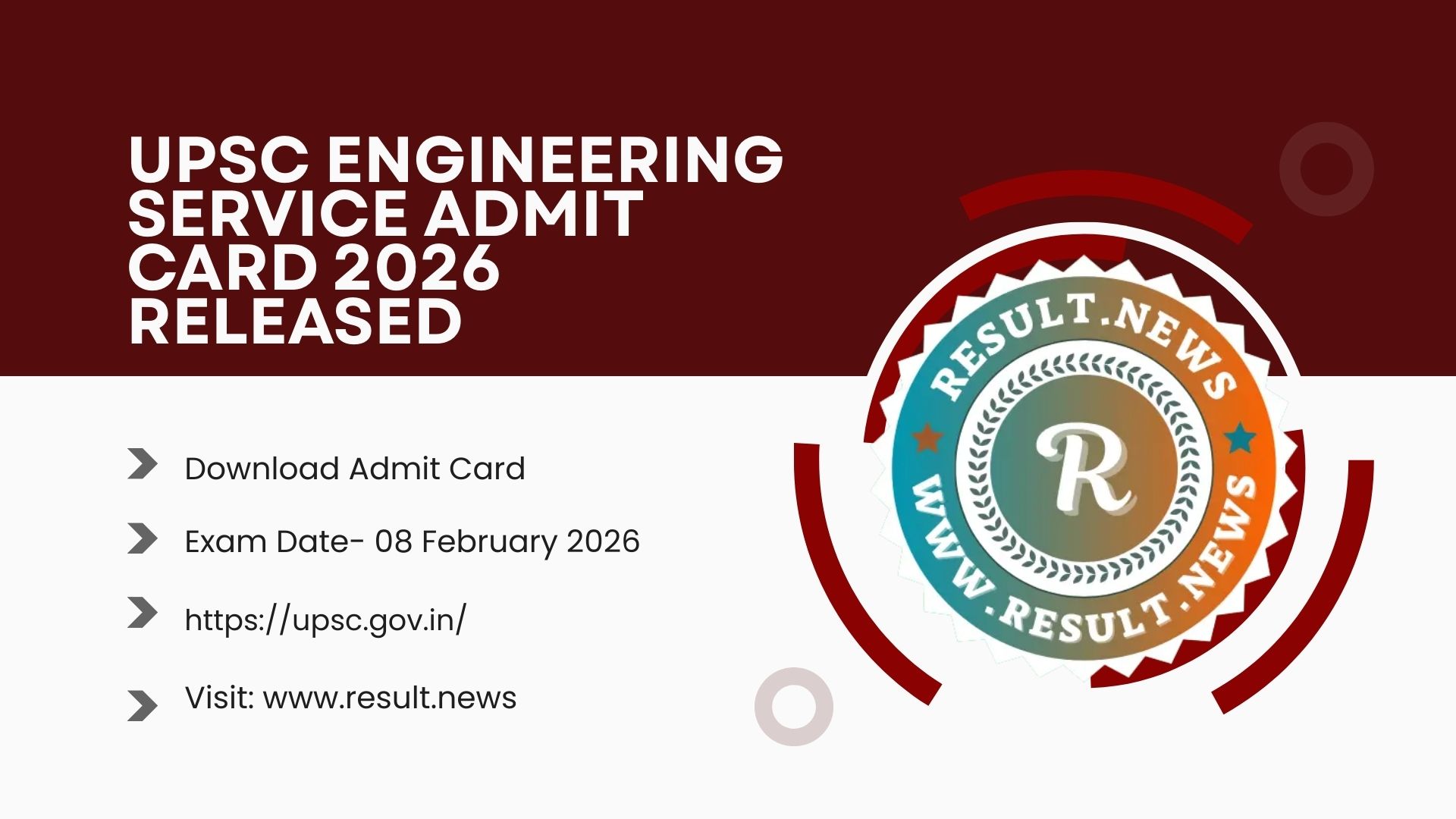 UPSC Engineering Service Admit Card 2026