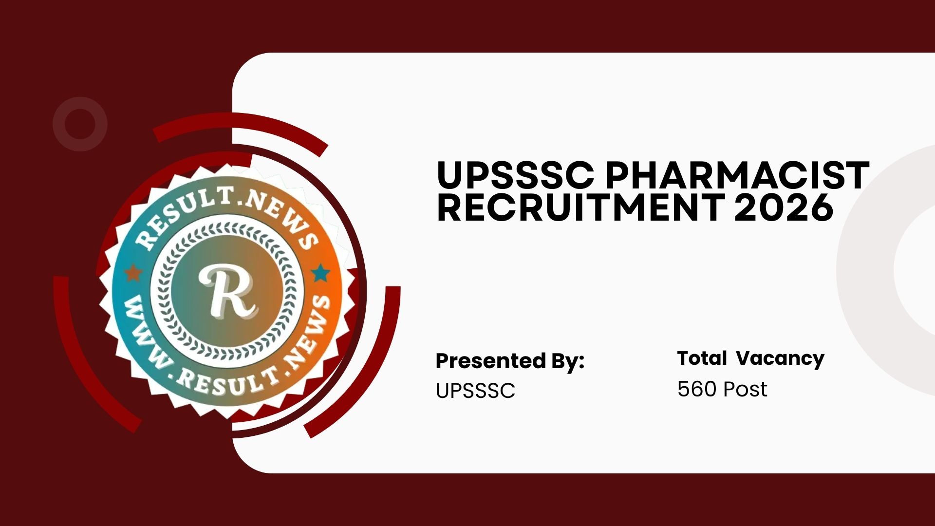 UPSSSC Pharmacist Recruitment 2026