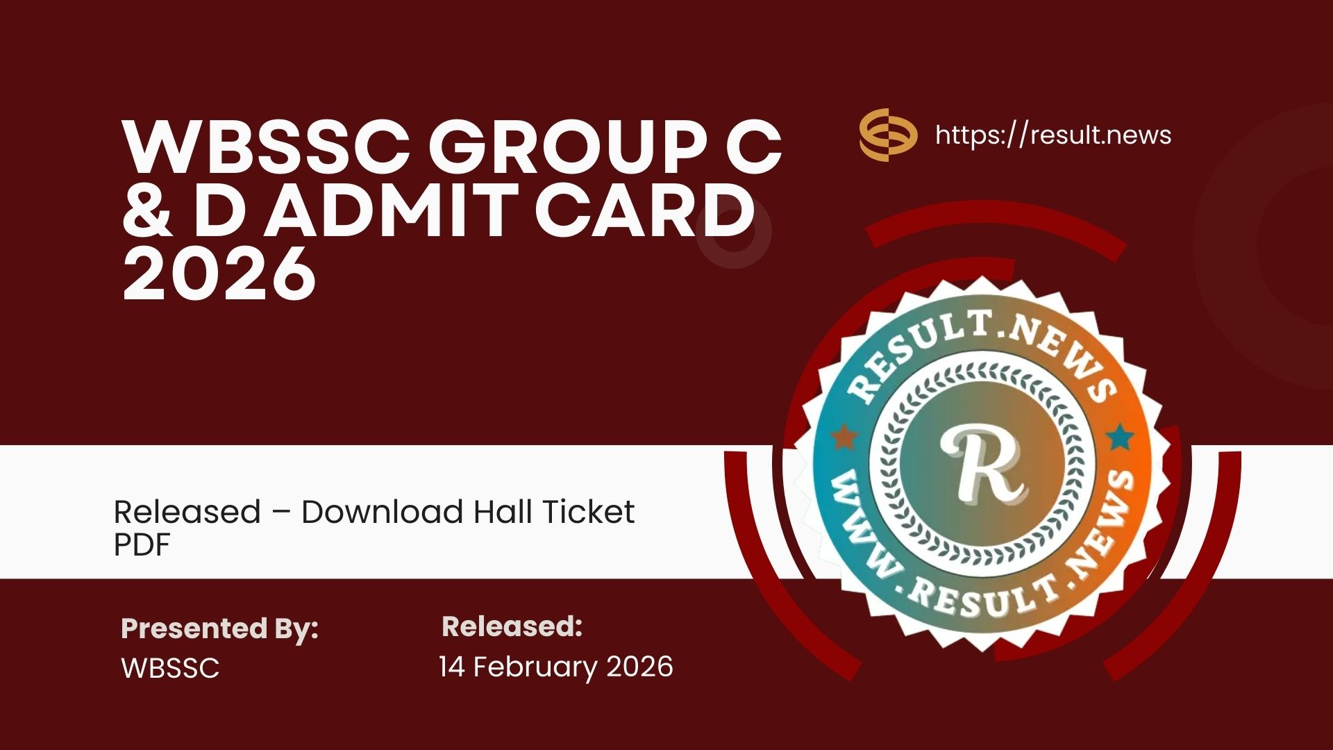 WBSSC Group C and D Admit Card 2026